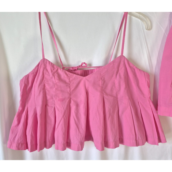 Free People Womens Aurora Pink Ruffled Miki Top Shorts Set Small - Picture 6 of 12